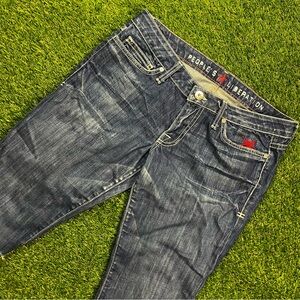 People's Liberation Womens Medium Wash Low shorts Jean size 31 Made in USA
